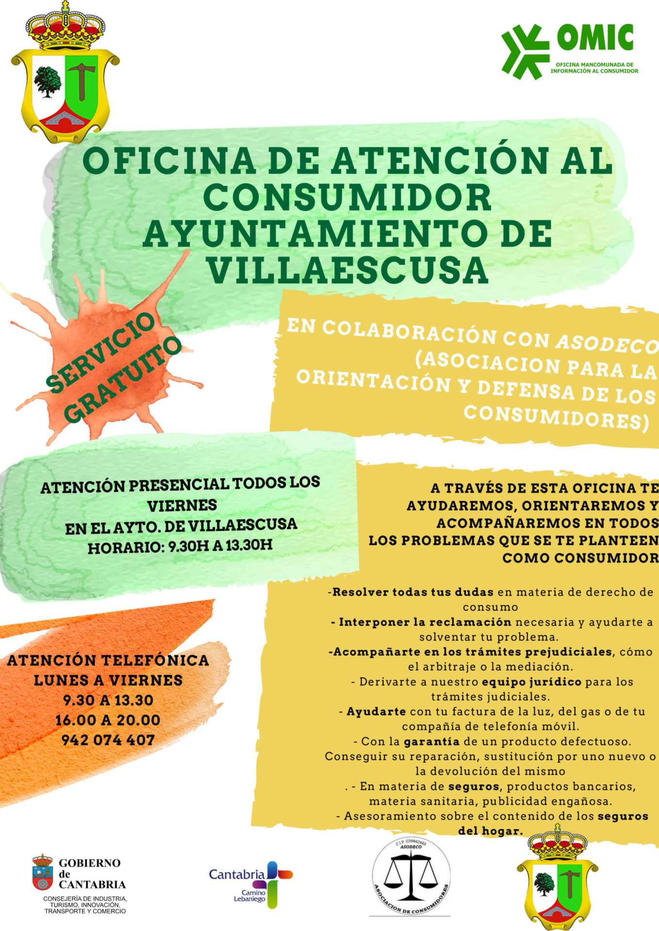 CARTEL APERTURA DE NUEVA OFICINA DE ATENCION AL CONSUMIDOR VILLAESCUSA