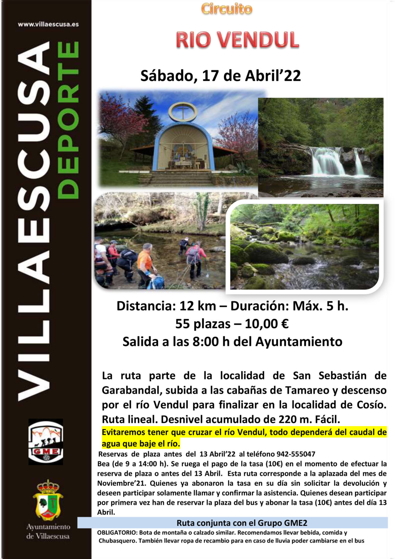 CARTEL CIRCUITO RIO VENDUL 17 ABRIL 2022