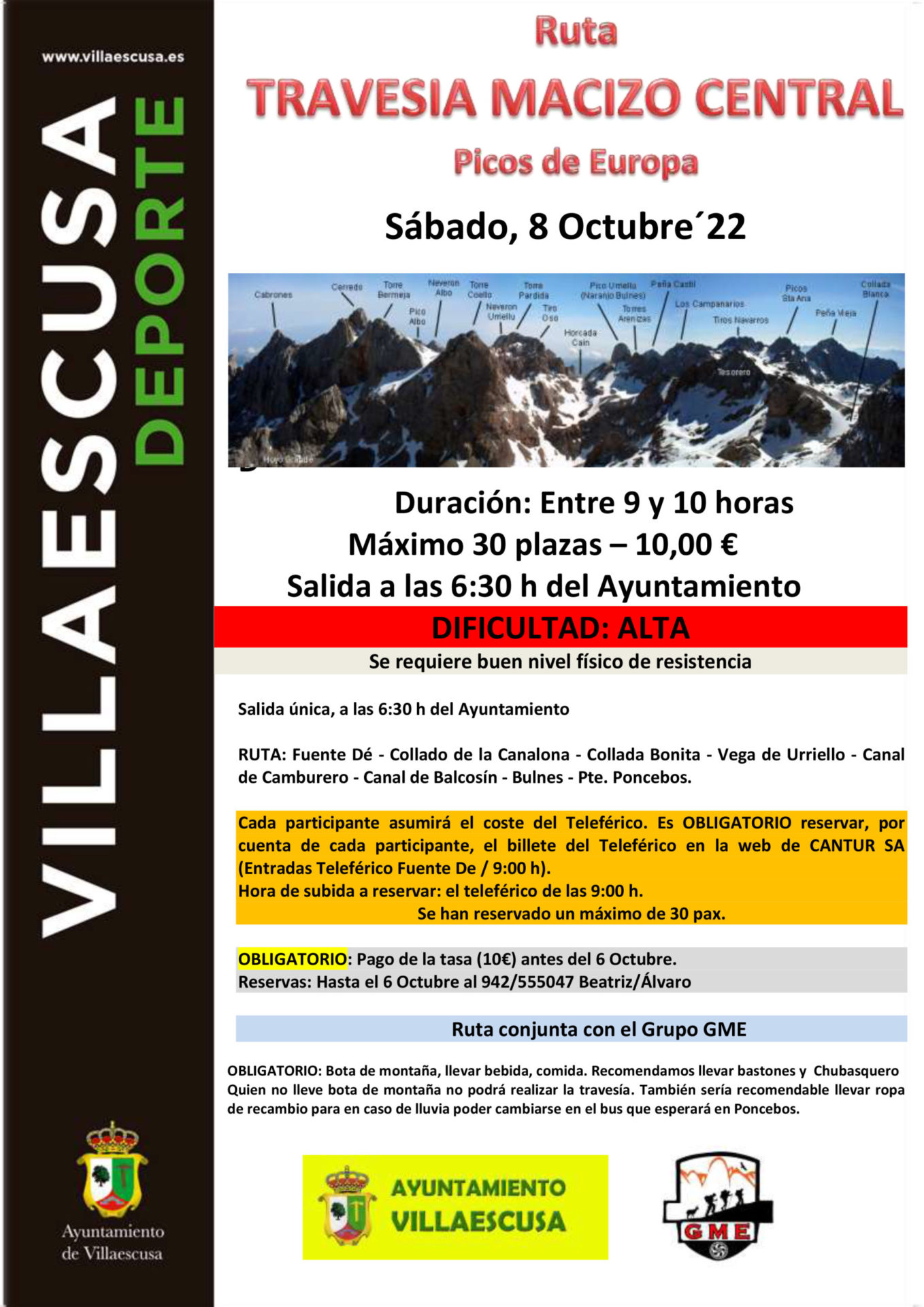 1 CARTEL TRAVESIA MACIZO CENTRAL 8 OCT 2022