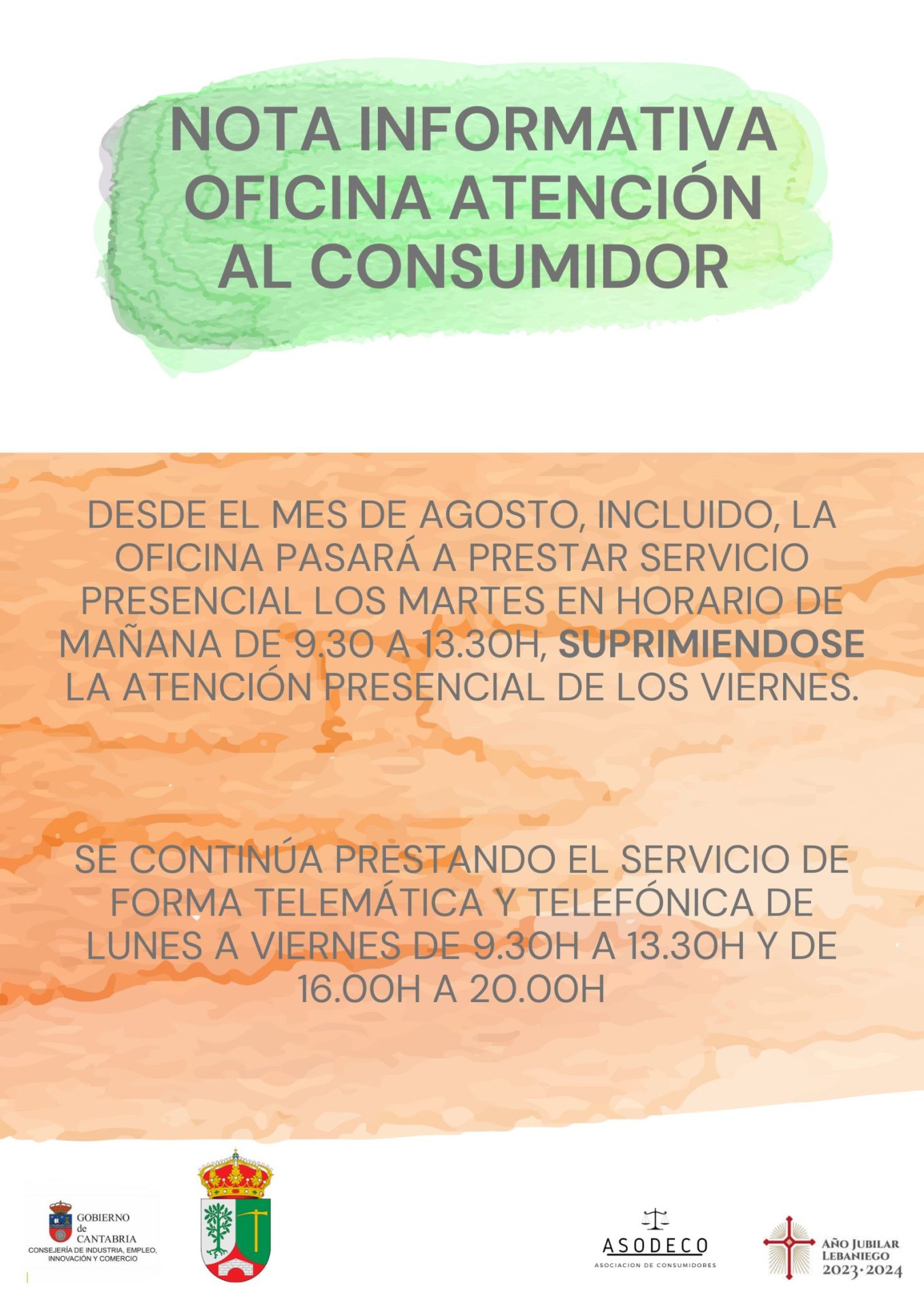 NOTA INFORMATIVA ATENCIÓN PRESENCIAL VILLAESCUSA