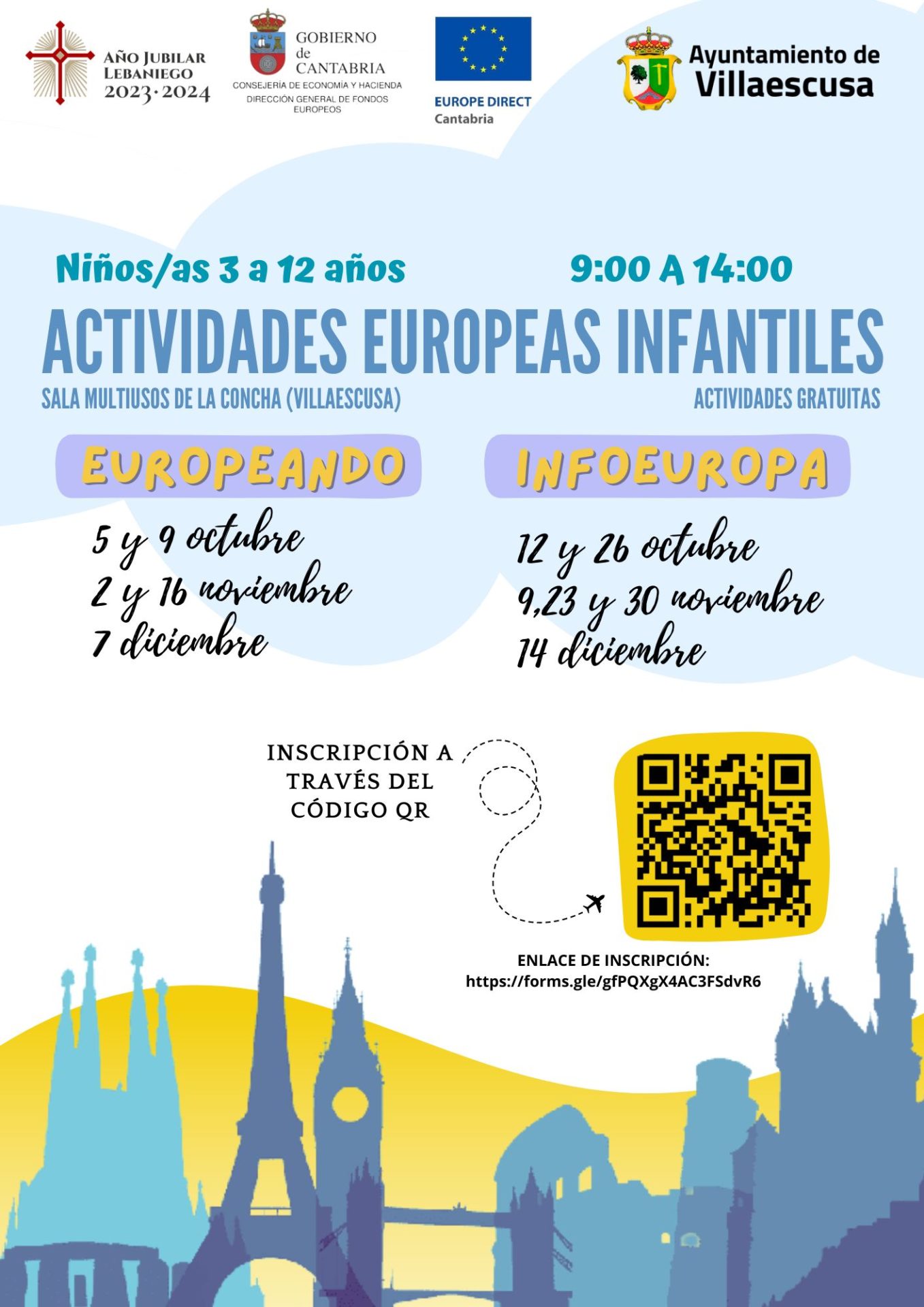 CARTEL ACTIVIDADES EUROPEAS NIÑOS 3 12 AÑOS
