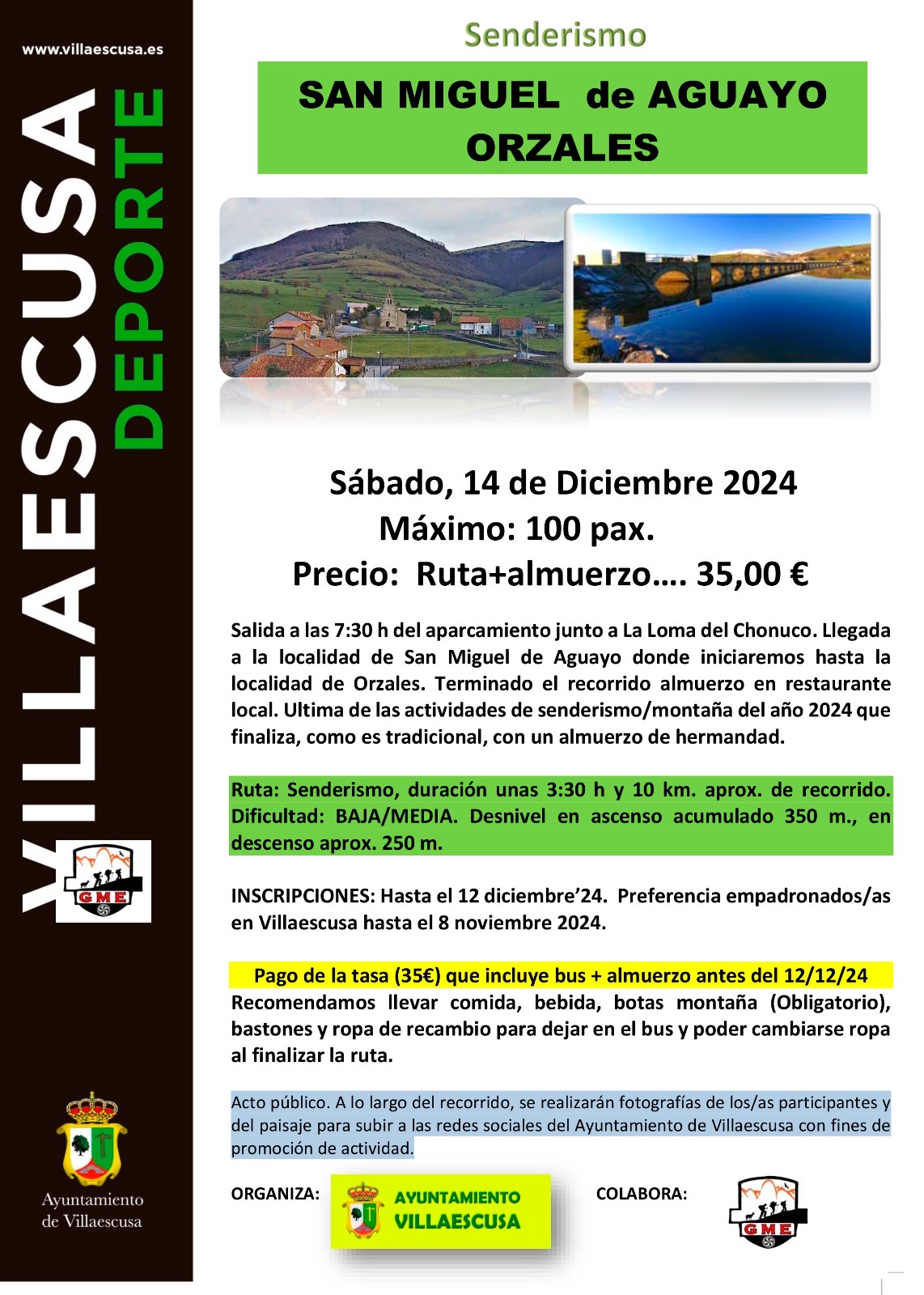 CARTEL RUTA SAN MIGUEL DE AGUAYO ORZALES
