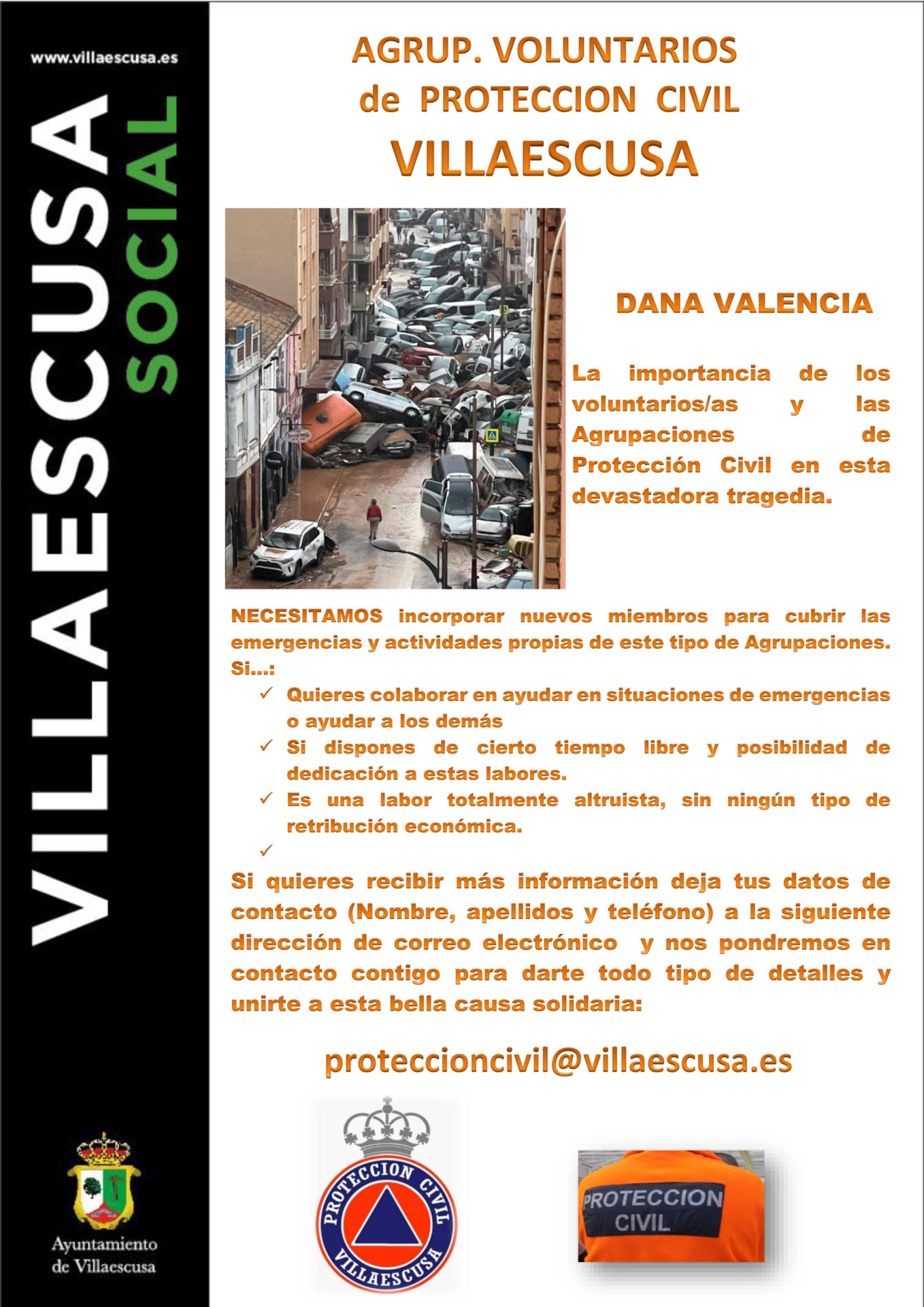 CARTEL CONVOCATORIA AGRUP PROTECCION CIVIL 11 NOVIEMBRE 2024