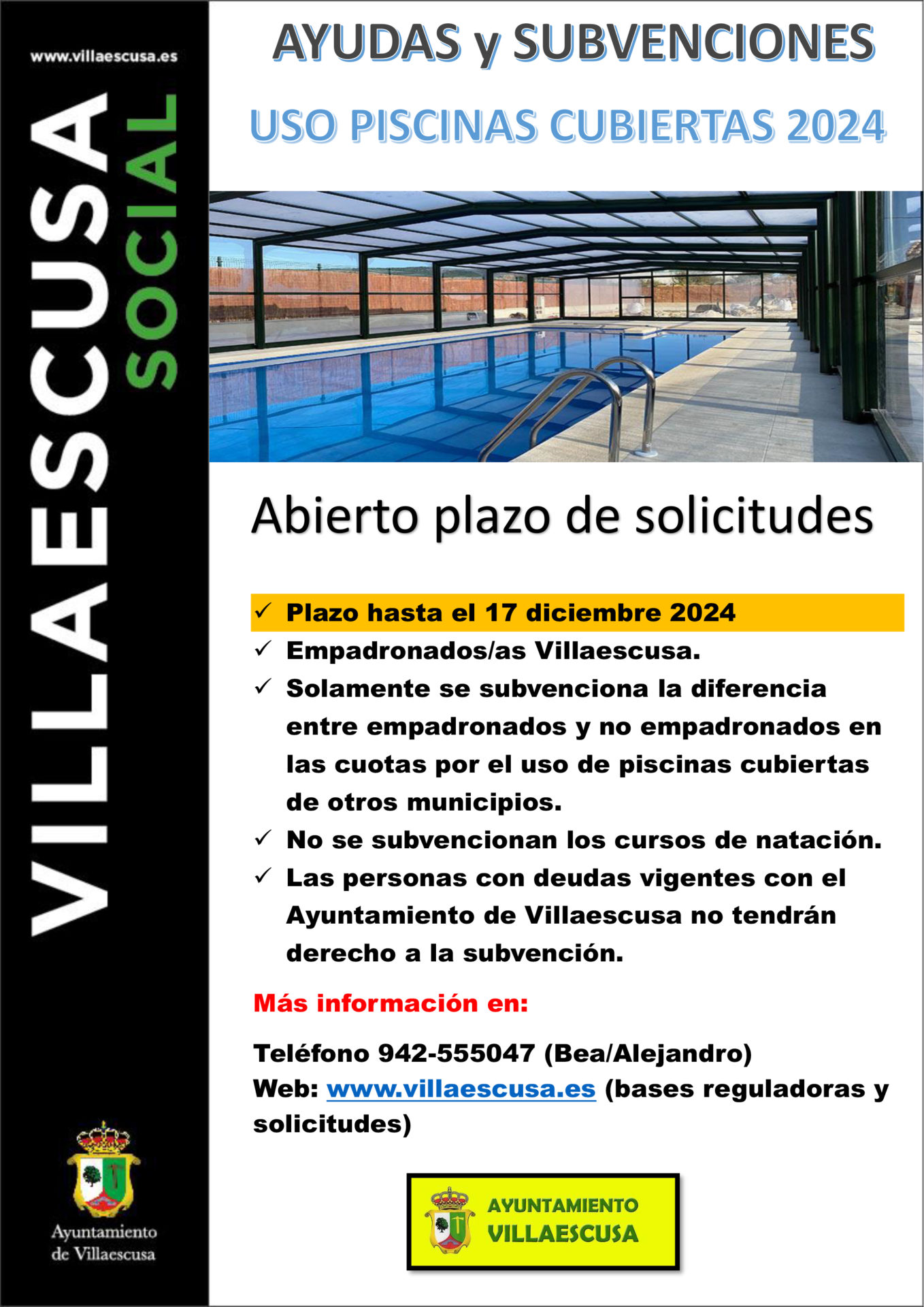 ANUNCIO PUBLICO SUBVENCION PISCINAS 2024