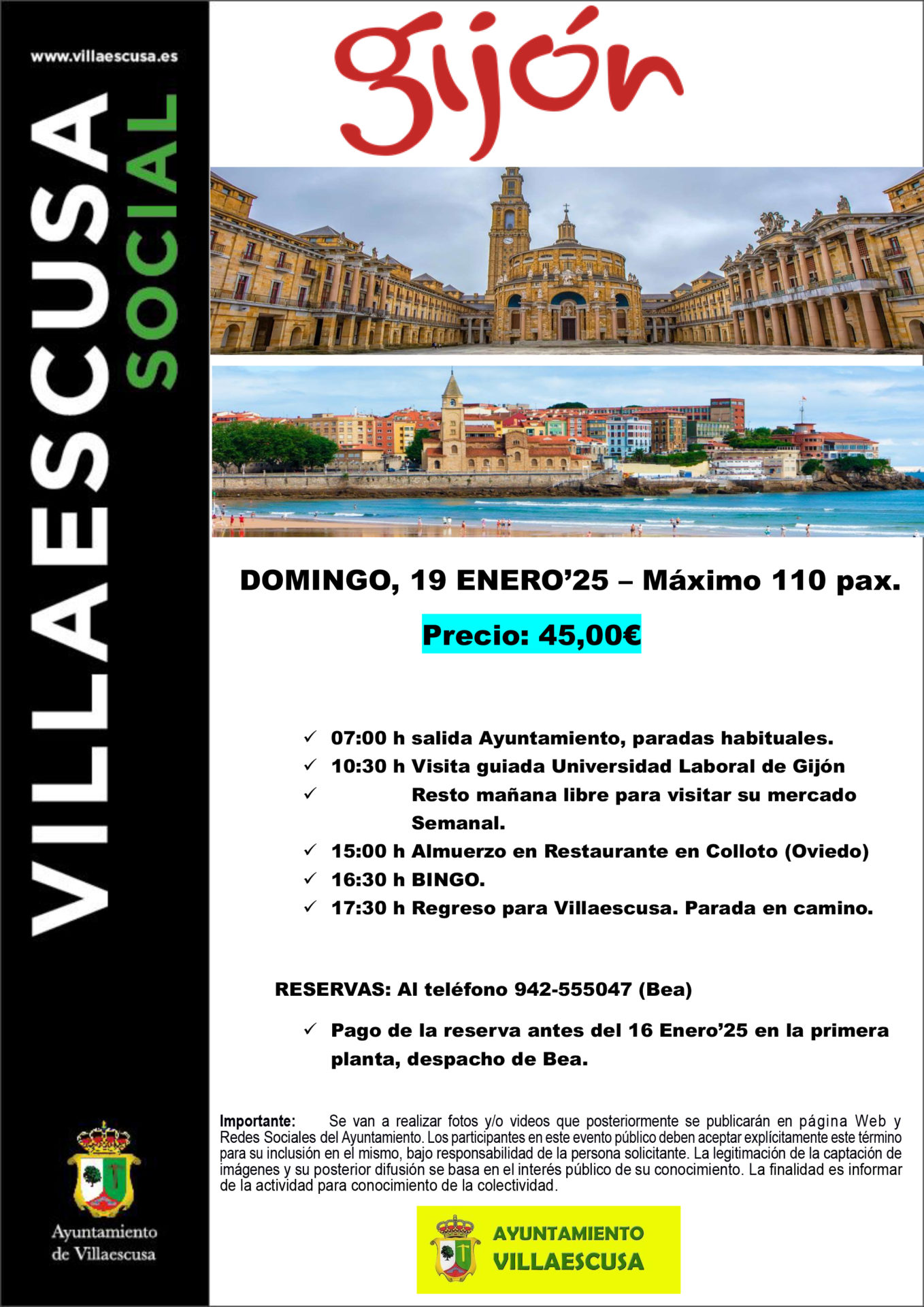 CARTEL EXCURSION GIJON 19 ENERO 2025